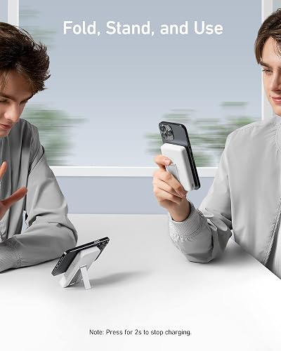 Anker Power Bank 10000mAh Inalámbrico Magnético 20W Rápida Plegable | Batería Externa Cargador Portátil, Para iPhone 17/16/15/14, Galaxy, iPad, Xiaomi