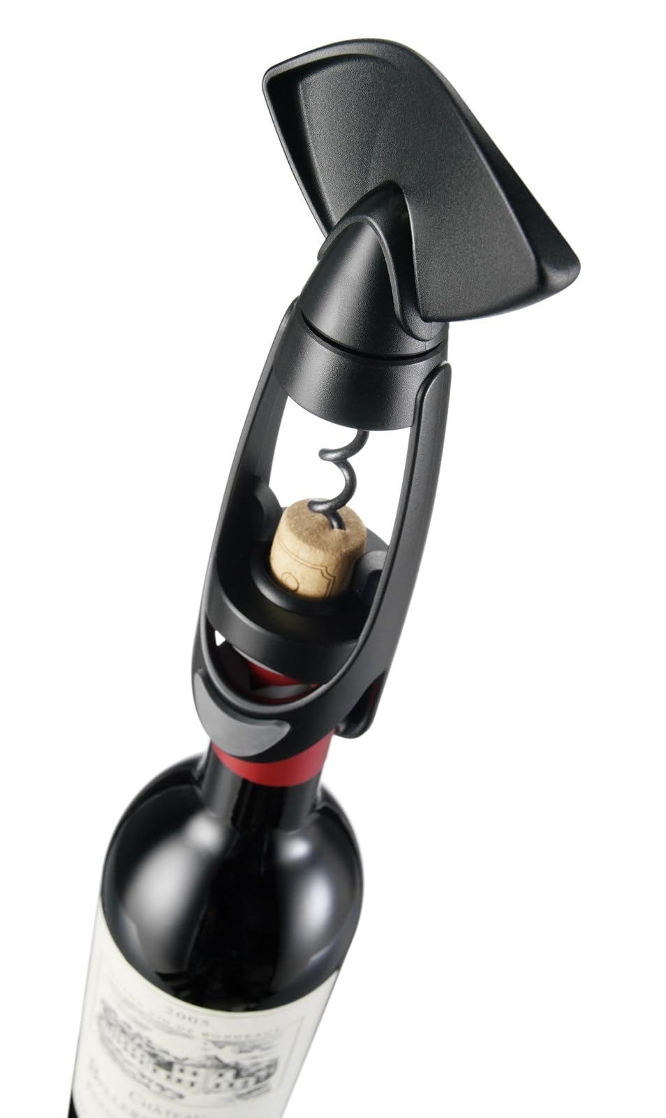Vacu Vin Twister Sacacorchos con agarre para botellas, color negro