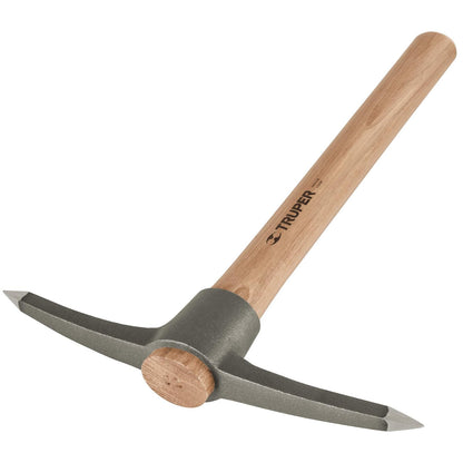 Truper Herramienta de Cavado para Jardín, Cabeza de Acero al Carbono, Mango de Madera - Pico-Pico