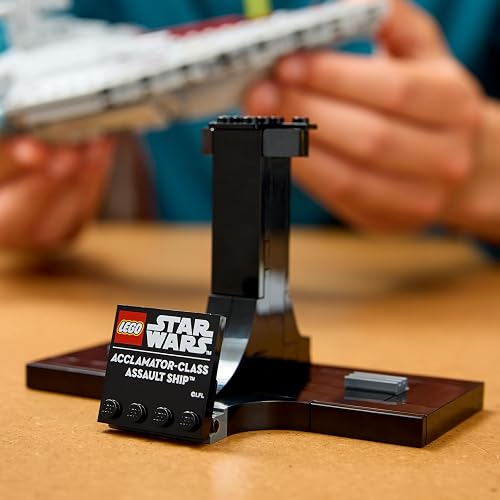 LEGO® Star Wars: El Ataque de los Clones Nave de Asalto Clase Acclamator Modelo de Nave Espacial para Construir, exhibir y coleccionar, vehículo, Regalo Creativo para Adultos 75404