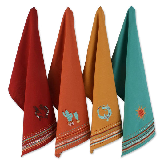 DII para Ocasiones Especiales, cenas, Bodas y Uso Diario, 100% algodón, Lavable a máquina, Southwest, Dishtowel Set, 18x28, 1
