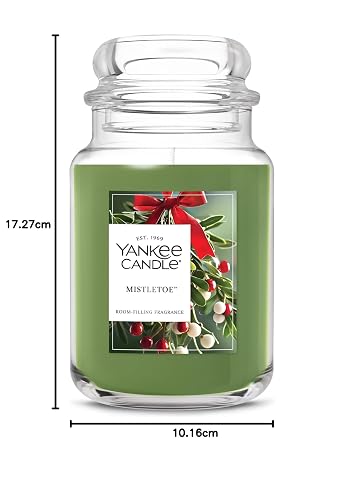 Yankee Candle - Vela perfumada en tarro grande con hasta 150 horas de tiempo de combustión, mezcla de cera de soja para una combustión más limpia y consistente, vela en tarro de 22 onzas con fragancia