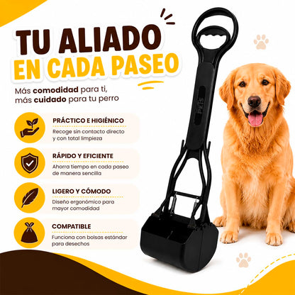 Fancy Pets Recogedor de Heces para Perros Talla GDE, Ligero, Práctico y Ergonómico, Compatible con Bolsas Desechables, Fácil de Usar y Transportar