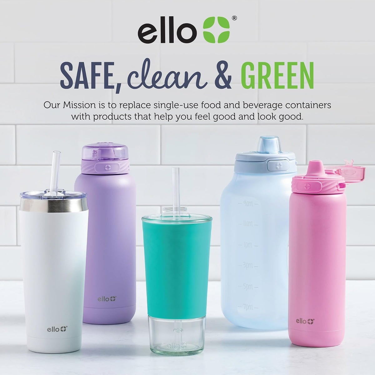 Ello Cooper Twist - Botella de agua de acero inoxidable de 18 onzas con tapa de chug, a prueba de fugas, doble pared y aislada al aspiradora, se adapta a portavasos de automóvil, bucle de transporte