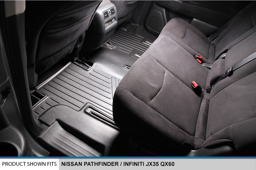 SMARTLINER SA0131/B0131/C0131 Juego Alfombrillas TPE 3 Filas Ajuste Personalizado Negro para Nissan Pathfinder 13-20 Infiniti JX35/QX60 14-20
