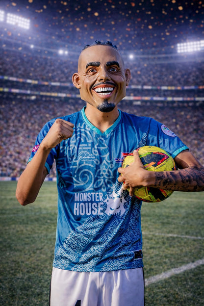 REV Máscara De Futbolista Estrella Brasileña Raphinha, Disfraz Jugador Delantero Profesional Ideal Para Partidos De Futbol, Eventos Deportivos, Porras, Halloween Y Fiestas