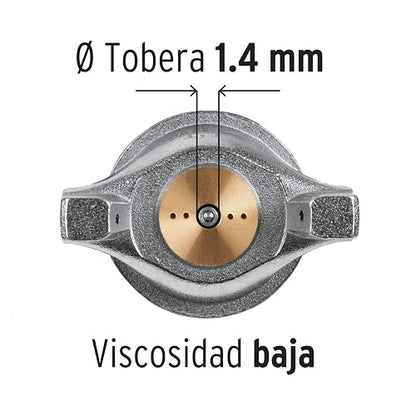 Truper PIPI-420, Pistola de Aire Serie 400, de Gravedad, Flujo controlado, Vaso multiposición, Boquilla de 1.4mm