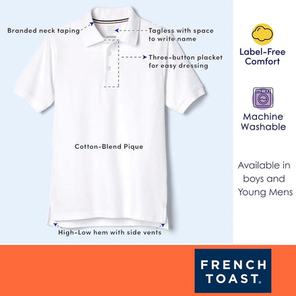 French Toast Boys' Short Sleeve Pique Polo