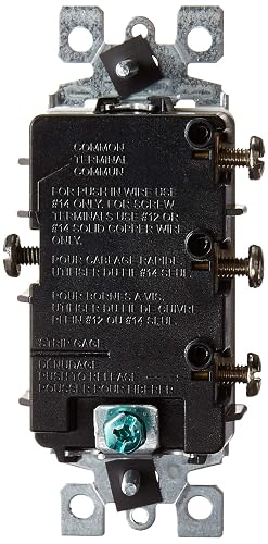 Leviton 01755-00W Apagador Triple, Grado Comercial, 15 Amp, 120 Volts, Decora, color Blanco
