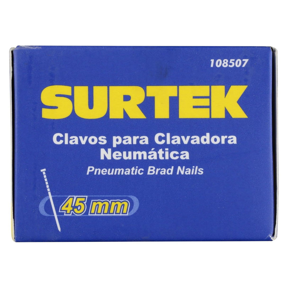 Surtek 108507 Clavos para clavadora neumática, 5000 piezas calibre 18, largo 1-3/4"