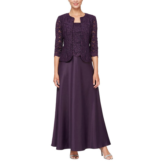Alex Evenings - Vestido de Dos Piezas para Madre de la Novia con Chamarra de Encaje