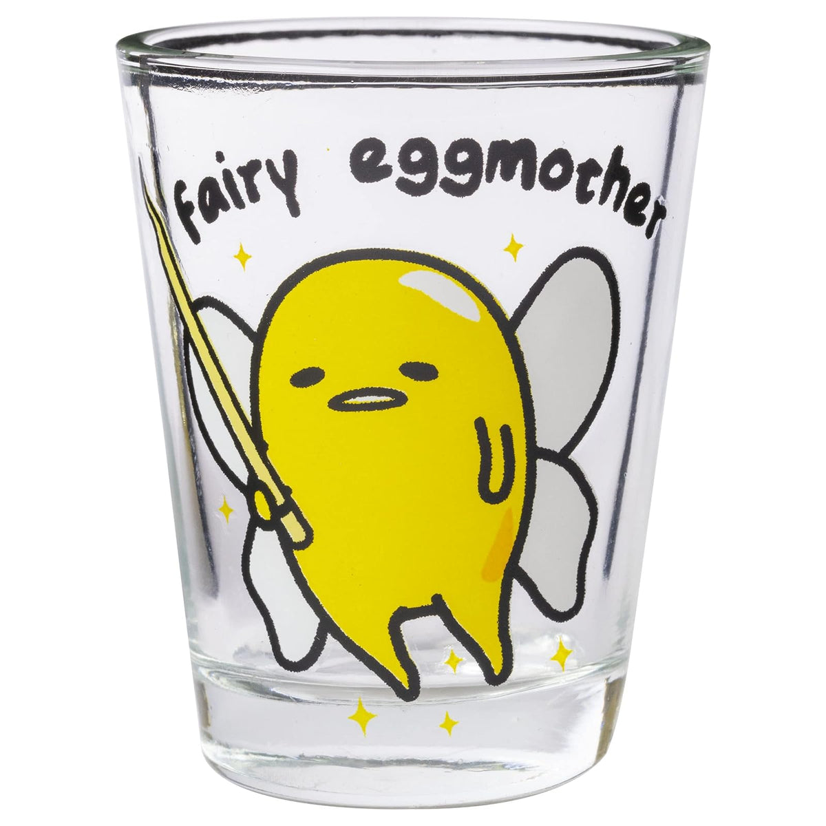 Silver Buffalo Sanrio Hello Kitty and Friends Gudetama Lazy Egg Poses Paquete de 4 mini vasos de 1.5 onzas
