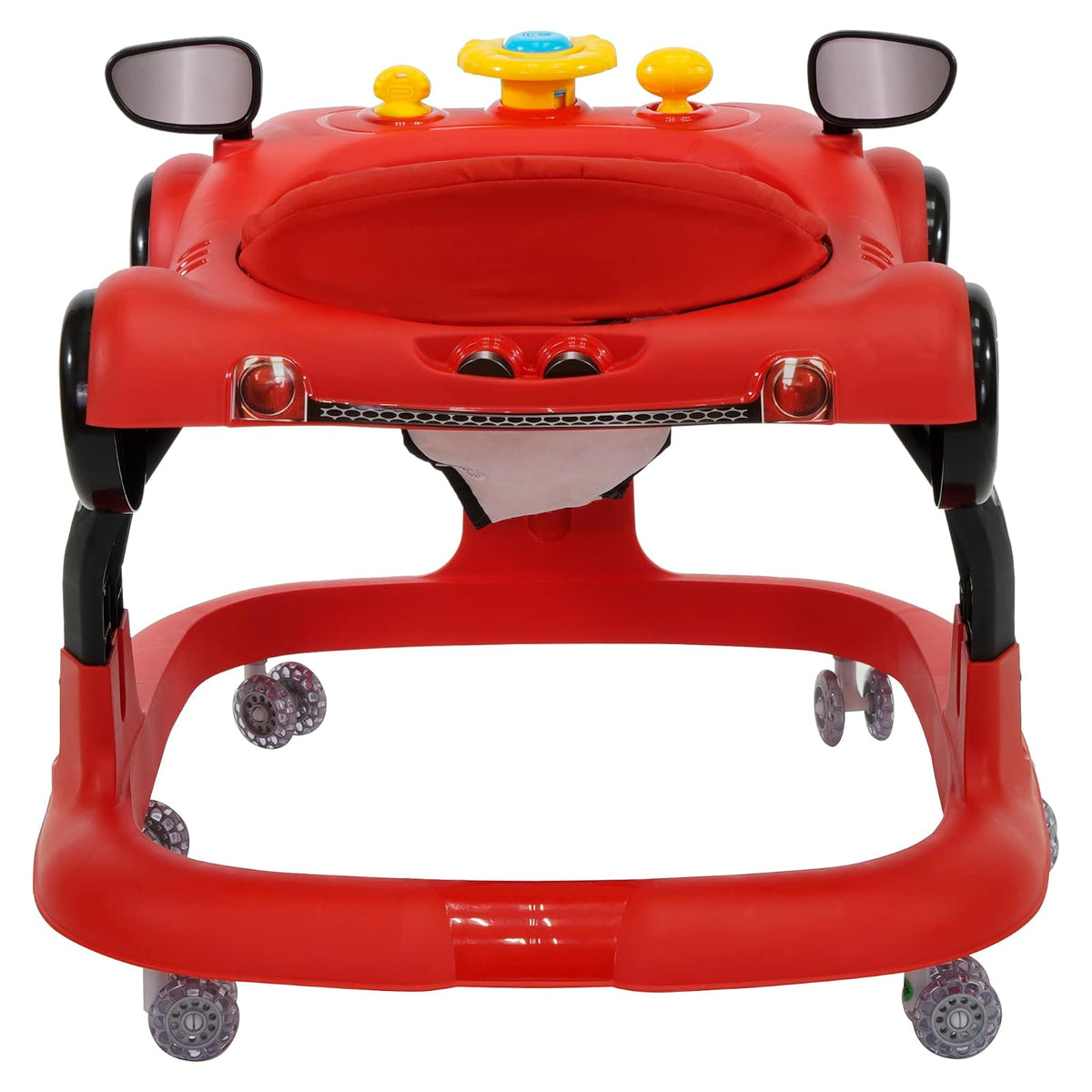 PRINSEL | Andadera Auto Boy LX para bebés Roja, Tablero Didáctico y Luces