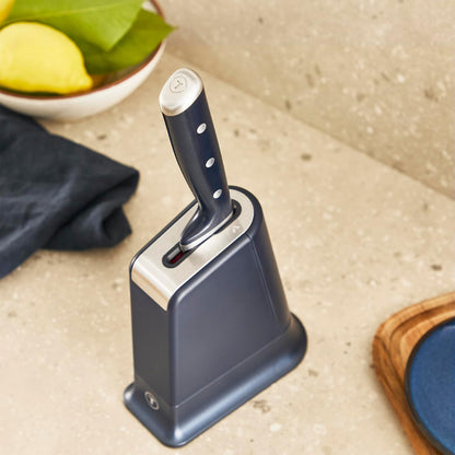 T-fal Cuchillo de Cocina Chef de 16.5cm, Incluye Bloque con Afilador incluido, Siempre afilado,Hoja de Acero Inoxidable, Color Negro, Eversharp Pro, K297S244