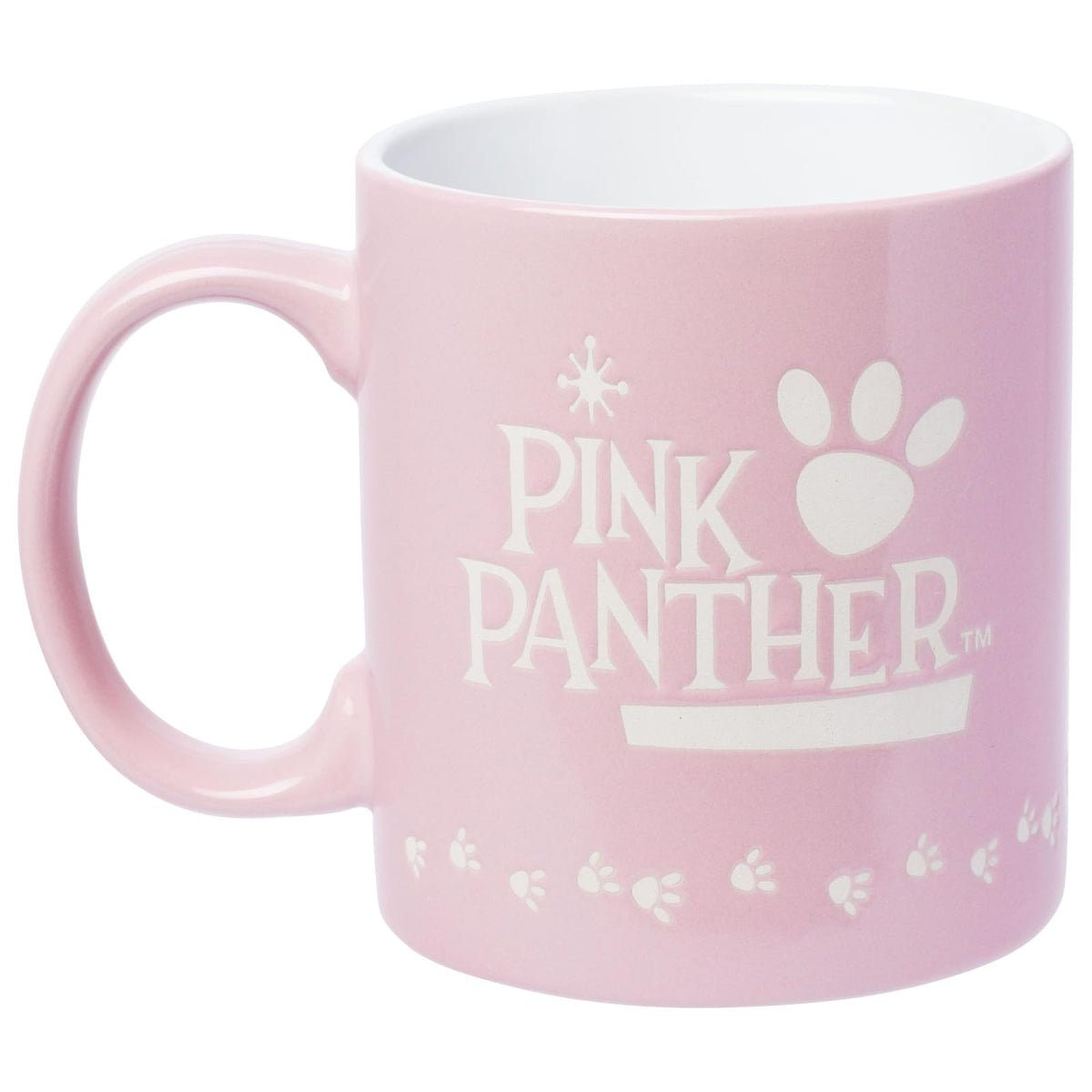 Silver Buffalo Pink Panther - Taza de cerámica con logotipo clásico, resistente a la cara de 20 onzas