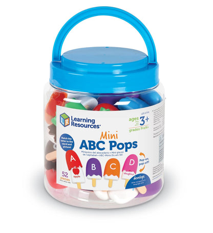 Learning Resources Mini ABC Pops, Actividades de Aprendizaje Preescolar, Juguetes Montessori, Juguetes de Aprendizaje y educación, paletas, 52 Piezas, A Partir de 3 años