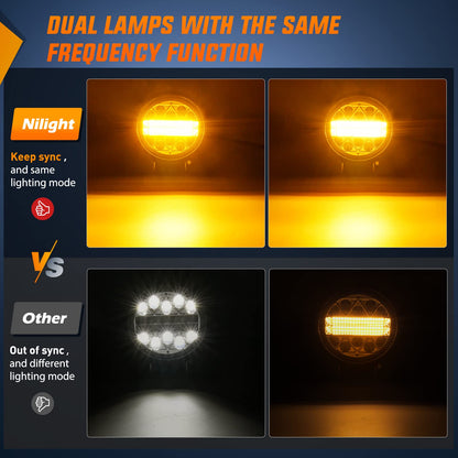 Nilight - 2 barras de luz LED de 4.5 pulgadas y 27 W, función de memoria, ideal para niebla y nieve, todoterreno, camión, cuatrimoto, jeep, barco, con kit de arnés de cableado de 16 AWG, 2 cables