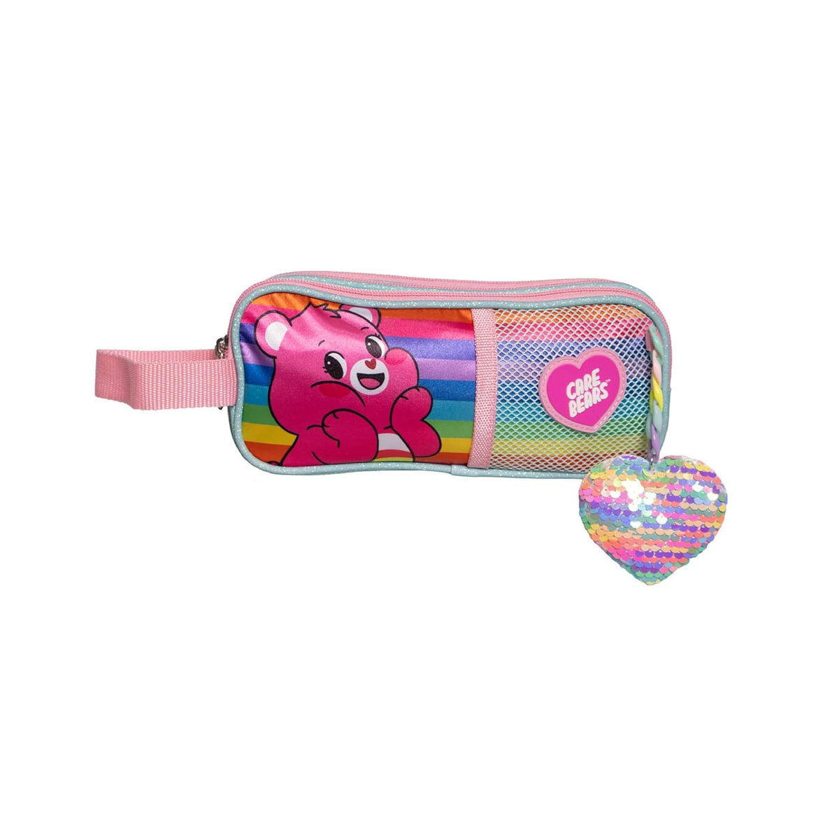 Ruz Lapicera Triple Infantil y Preescolar | Care Bears | 100% Poliéster | Estuche Escolar para Niños con 2 Compartimentos y Cierre de Cremallera | Recomendado desde 3 años