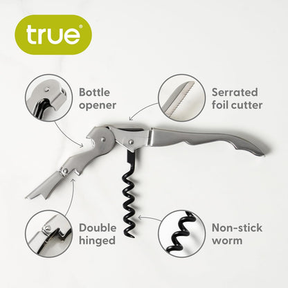 True Fabrications Truetap, Double Hinged Corkscrew, Stainless Steel