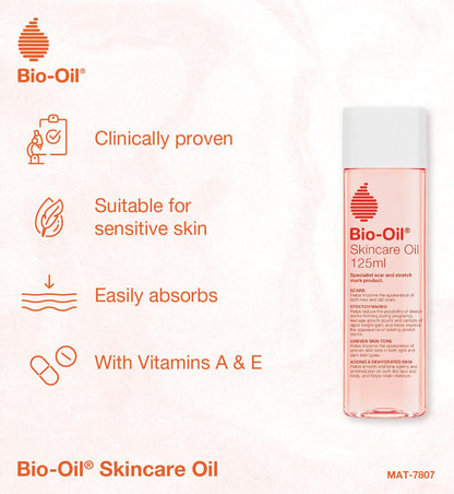 Bio-Oil, Aceite Corporal, Disminuye Cicatrices y Estrías, Skincare Oíl, 125 ml