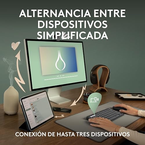 Logitech Pebble Keys 2 K380s, Teclado Bluetooth multidispositivo, accesos directos, estilizado y Portable, Easy-Switch, Windows, macOS, iPadOS, Android, ChromeOS - Rosa