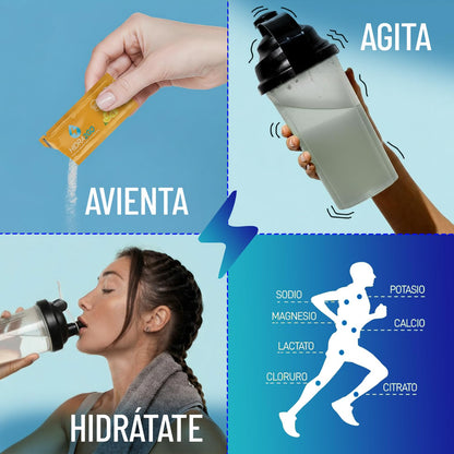 Hidra2go, Electrolitos Sin Azucar, Con Vitamina C, Complejo B, Magnesio Y Potasio, Bolsa Con 30 Sobres, Sabores Mixtos