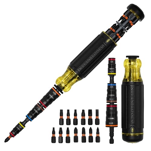 Klein Tools 32303HD Juego de destornilladores de impacto SAE 20 en 1 y herramienta de destornillador con puntas Phillips, ranuradas, cuadradas y Torx