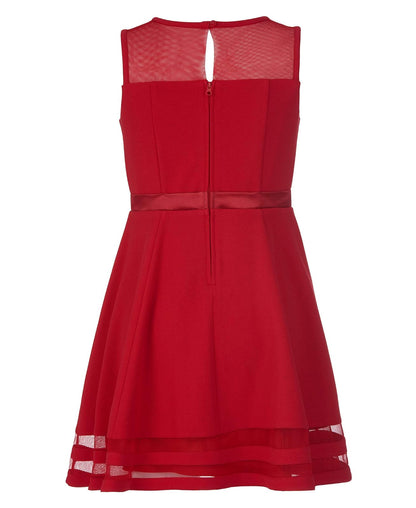 Calvin Klein Vestido de Fiesta de Encaje sin Mangas con Lazo Vestido para Ocaciones Especiales para Niñas