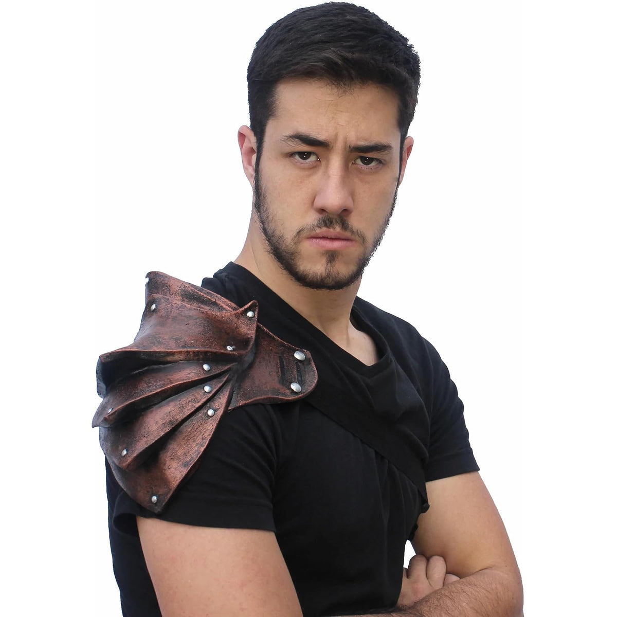 Pauldron Copper, Accesorio para Disfraz de Hombreras de Cobre, Complemento de Hombros Armadura Ideal para Halloween y Fiesta de Disfraces