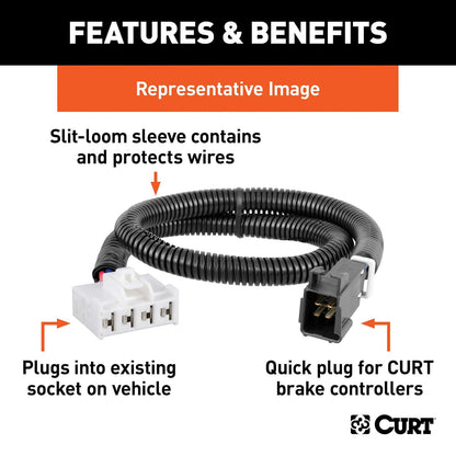 Curt 51323 - Arnés de cableado para Driver de Freno eléctrico de Enchufe rápido, se Adapta a Ford, Land Rover, Lincoln, Mercury Camiones y SUV seleccionados