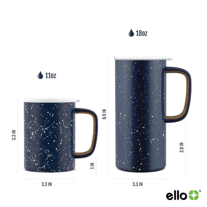 Ello Campy - Botella de Agua de Acero Inoxidable aislada al vacío con Tapa Deslizante, 470 ml