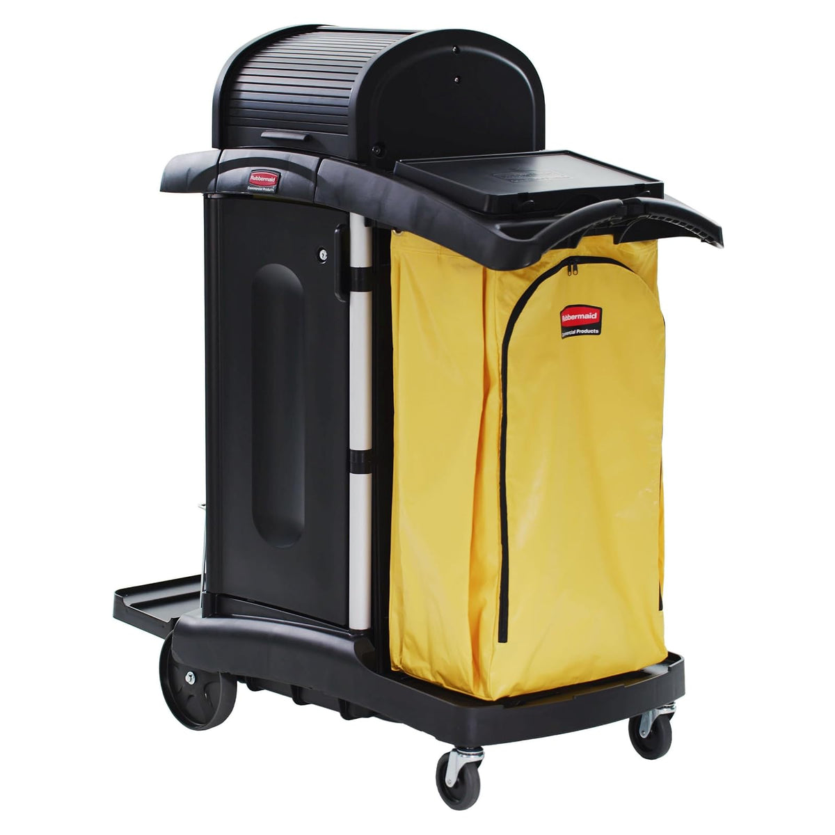 Rubbermaid Commercial Products – Bolsa de Vinilo para Carro de Limpieza, Bolsa Grande con Cremallera Frontal y 6 Ojales para Recolección de Residuos, Capacidad de hasta 128.7 L, Amarillo 1966881
