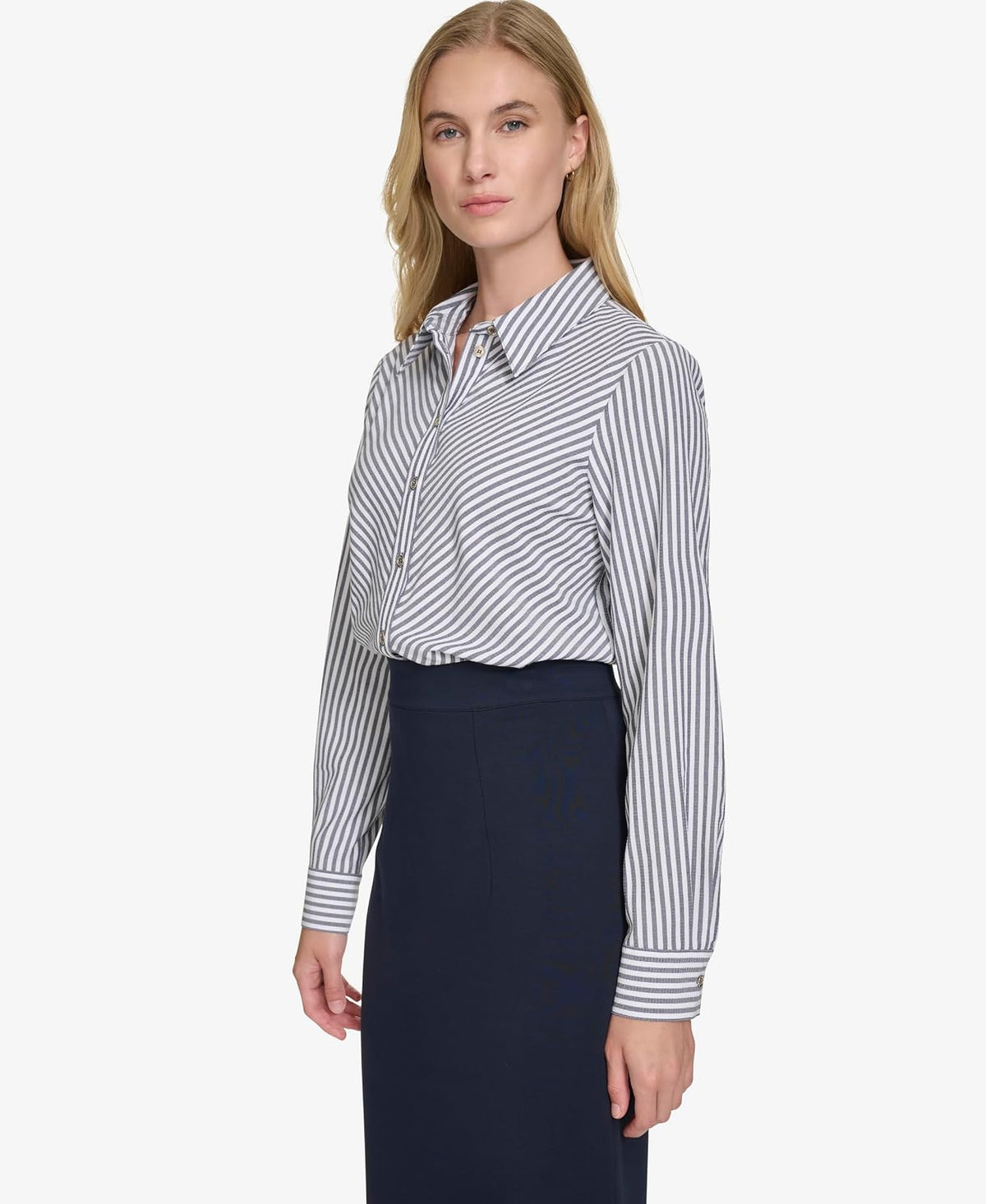 Tommy Hilfiger - Camisa de Manga Larga con Botones para Mujer