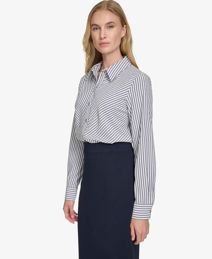 Tommy Hilfiger - Camisa de Manga Larga con Botones para Mujer