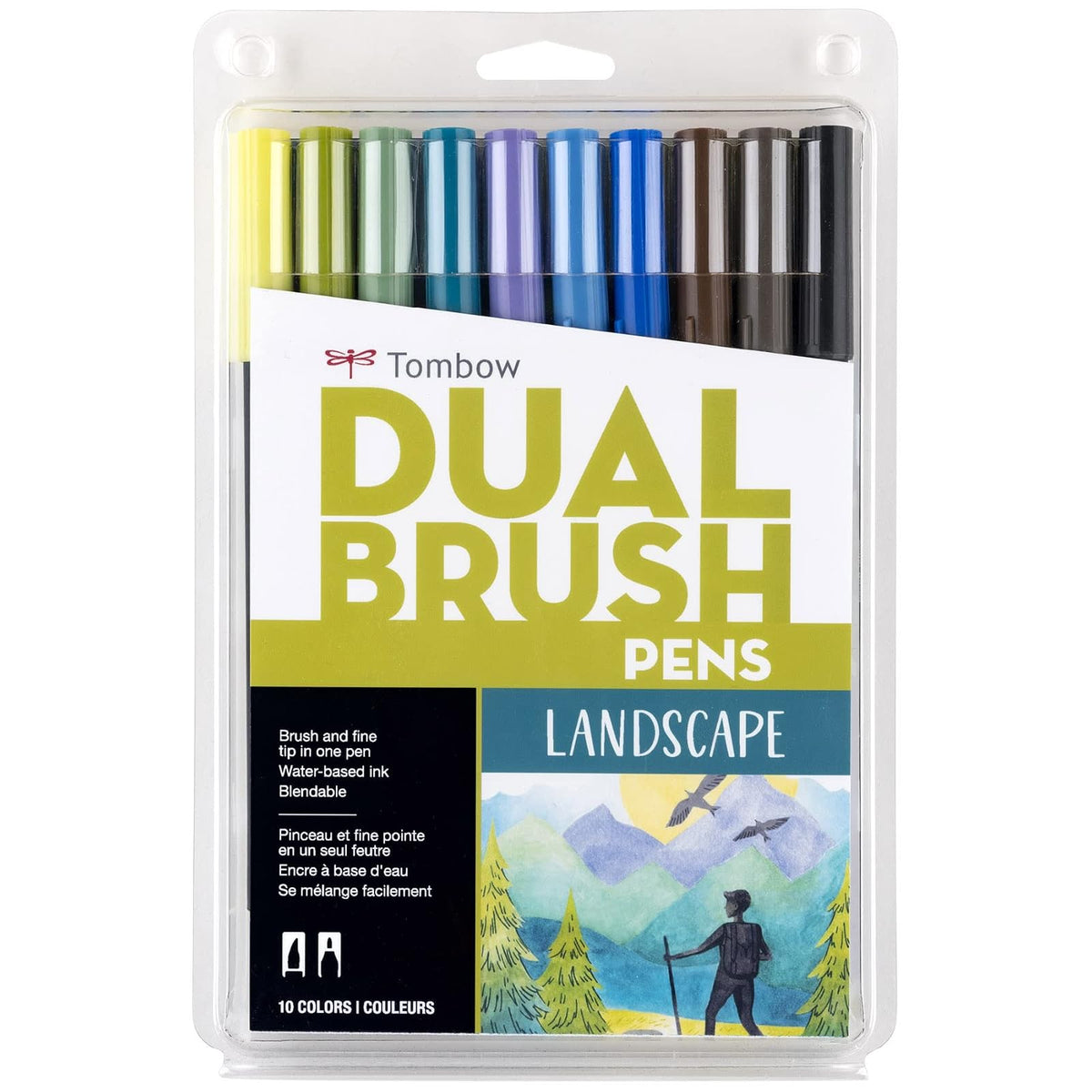 Tombow Dual Brush Pen Marcadores Artísticos de Doble Punta - Paisaje - Paquete de 10 unidades - Paquete de 10