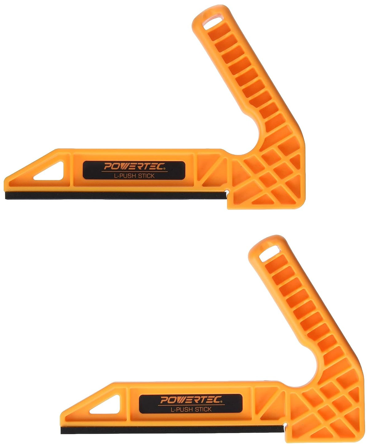 POWERTEC 71338 - Palo magnético de lujo para sierras de mesa, mesas de router, sierras de cinta y juntas, asas ergonómicas dobles con agarre máximo, protección de mano para carpintería, seguridad para trabajadores de carpintería, 1 paquete - Barra de empu