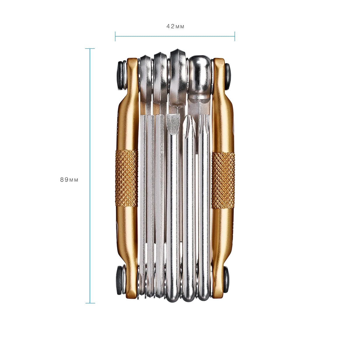 Crankbrothers Multi Tool M 10 Bike Tool - MTB Multi-Tool Gold - 10 herramientas de bicicleta (herramienta 10 en 1), ergonómicas y ligeras