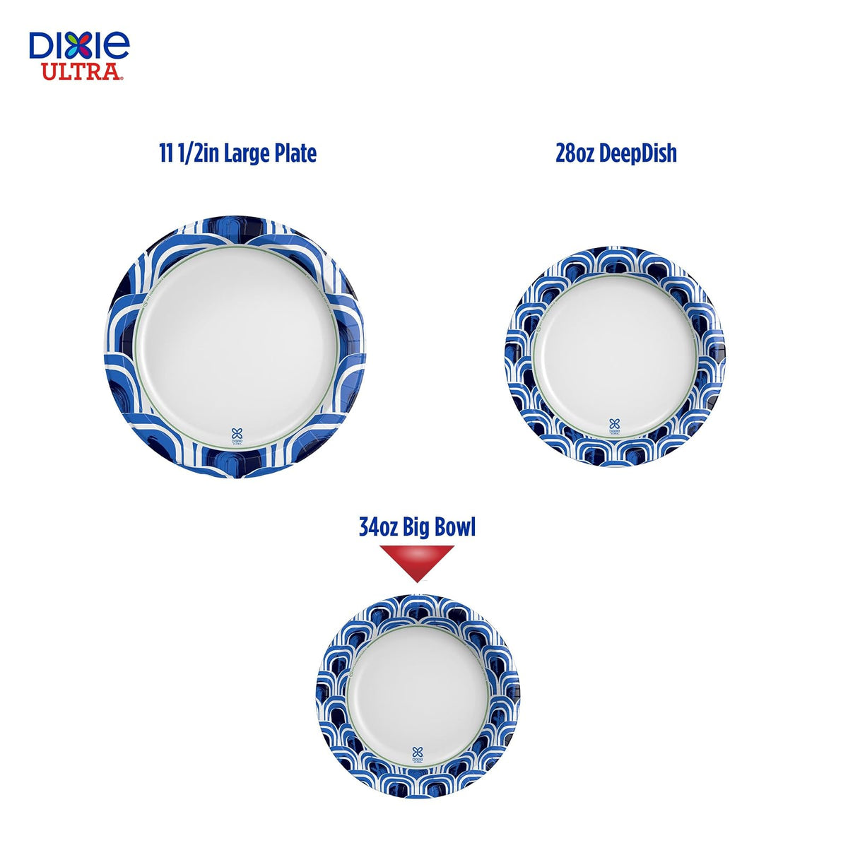 Dixie Ultra® Tazón de papel de 34 onzas, 34 unidades