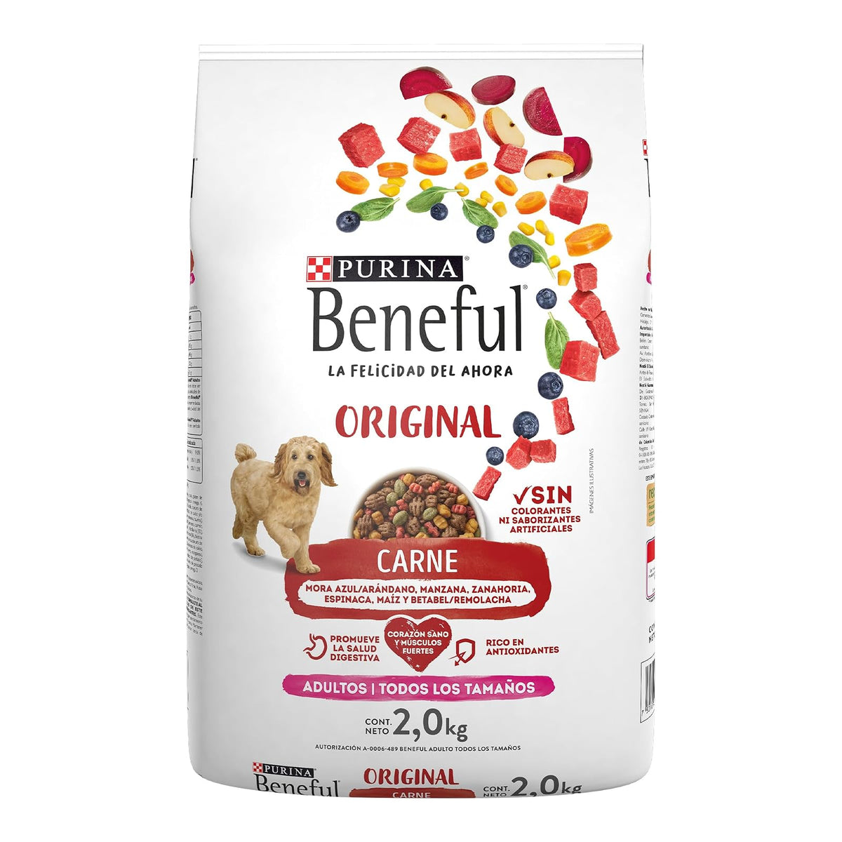 Purina Beneful Adulto Todos los tamaños Original Sabor Carne 2Kg