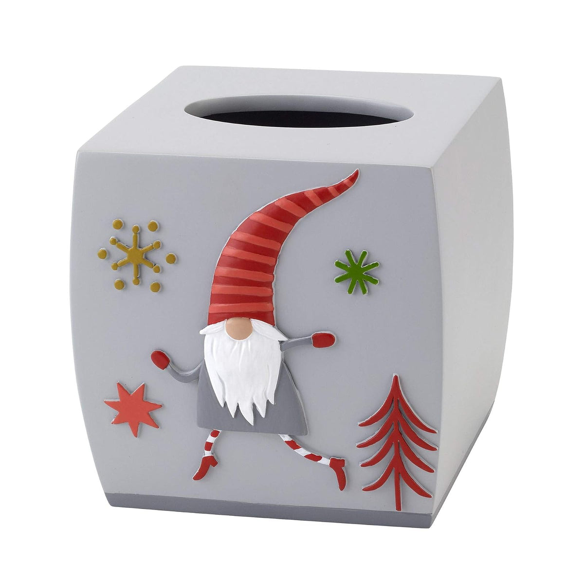 Avanti Linens - Funda de Caja de pañuelos, Accesorios de encimera de día Festivo, decoración del hogar Inspirada en Navidad (colección Gnomes Walk)
