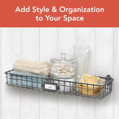 Spectrum Diversified Vintage Wall Mount Storage Tray/Basket, Industrial Gray