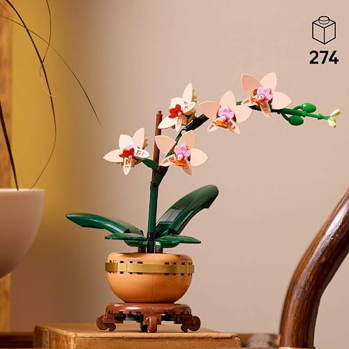 LEGO Mini Orquídea - Model Kit para Adultos, Años 18+ - Flores Artificiales - Decoración para Escritorio, Recamara - 10343