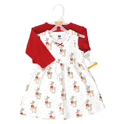 Hudson Baby baby-girls Cotton Dress and Cardigan Set