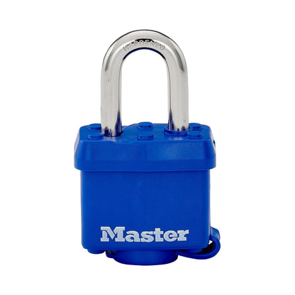 Master Lock 315 Candado Cubierto para Exteriores con Llave - 1" Shackle - Azul marino
