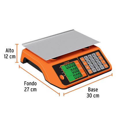Truper BASE-20, Báscula electrónica multifunciones capacidad 20kg batería recargable