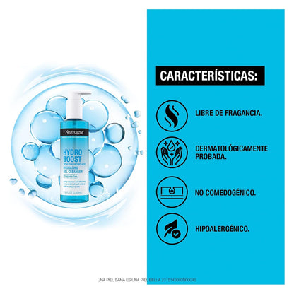 Neutrogena Hydroboost HYDRATING CLEANING GEL sin Fragancia con Acido Hialuronico 230ML