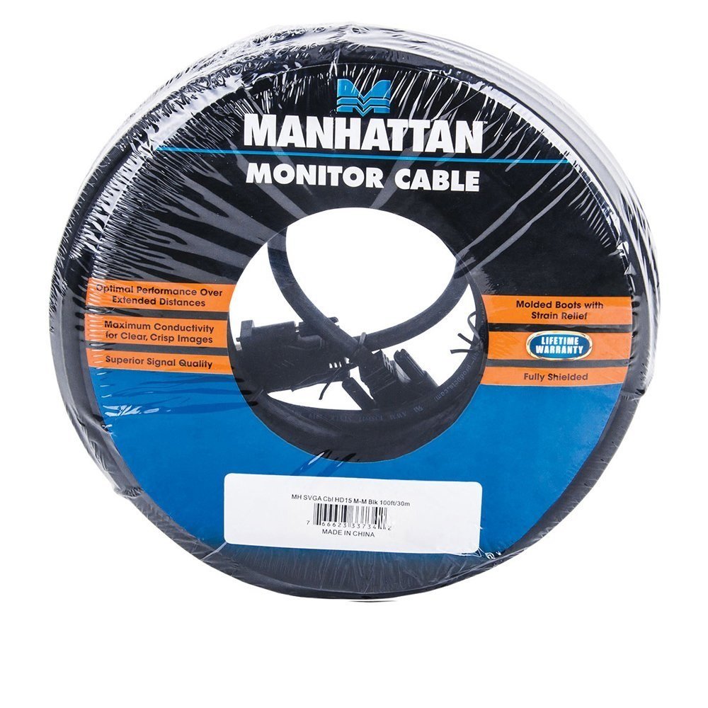 Manhattan Cabitl780 Cable Vga, Hd15, 11 M, Vga (D-Sub), Vga (D-Sub), Macho/Macho, Negro