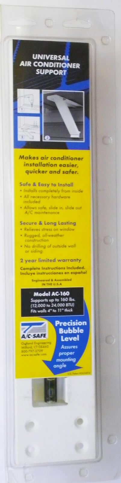 Air Conditioning Window Unit Heavy Duty Support Bracketup to 160 lb | Soporta hasta 160 lb, montaje en ventana, construcción robusta