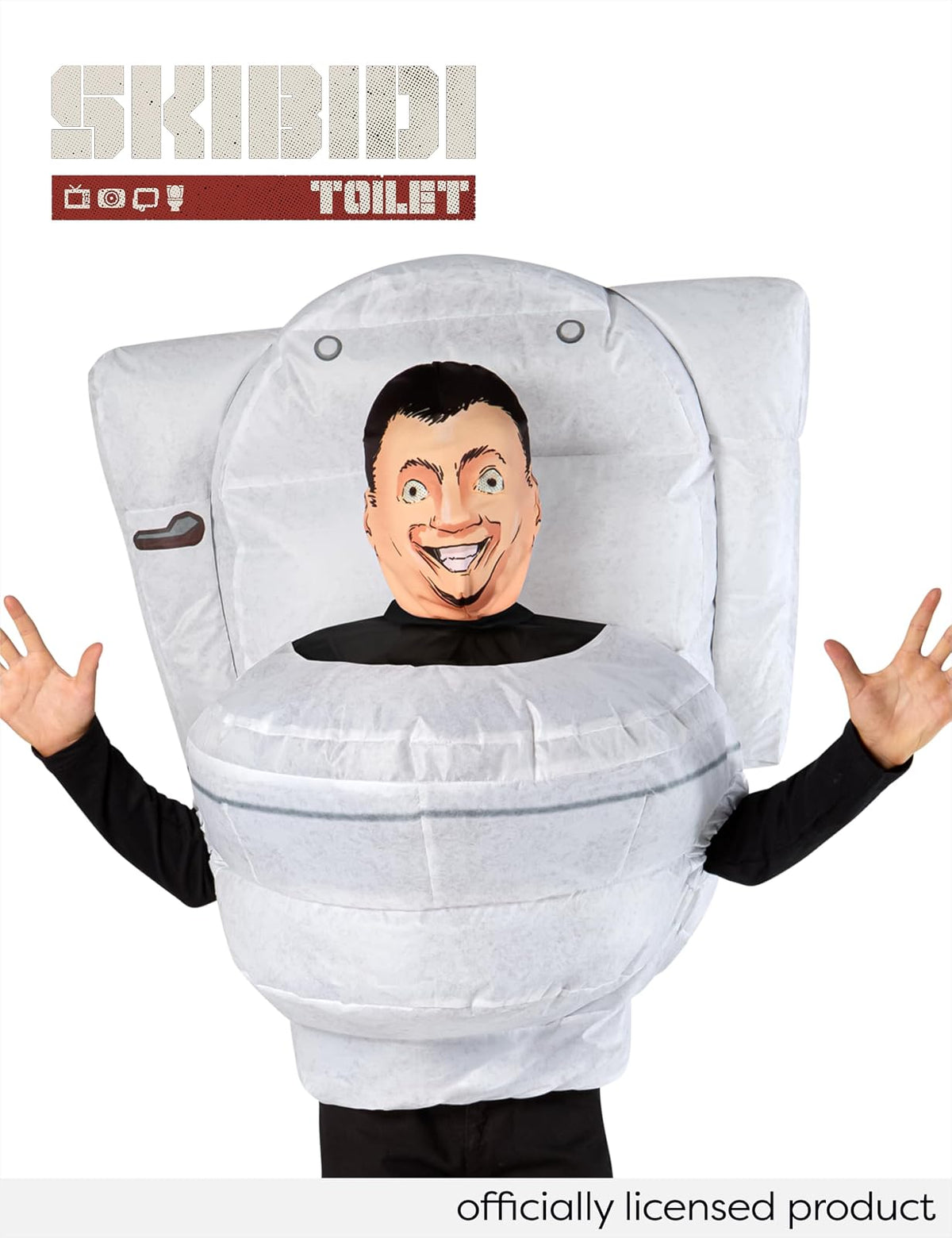 Rubies Skibidi - Disfraz inflable de inodoro para niños, disfraz de niño