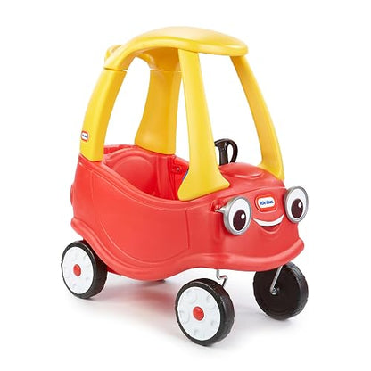 Little Tikes Cozy Coupe - Automóvil de Empuje Infantil - Carro Montable para Niños y Niñas - Auto con Claxon, Botón de Arranque - Carrito de Empuje - Ride on para Niños - Color Rojo/Amarillo